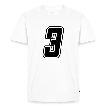 Numéro 3 - T-shirt Premium bio Homme - blanc - Devant - Nico (187cm)