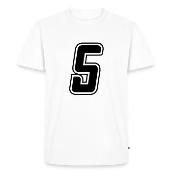 Numéro 5 - T-shirt Premium bio Homme - blanc - Devant - Nico (187cm)