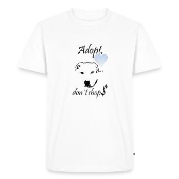 Adopt dogs. Adopt, don't shop! - Men's Premium Organic T-Shirt - white - Front - Nico (187cm)