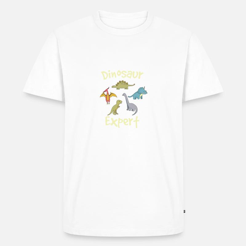 Dinosaurier Experte - Männer Premium Bio T-Shirt - Weiß