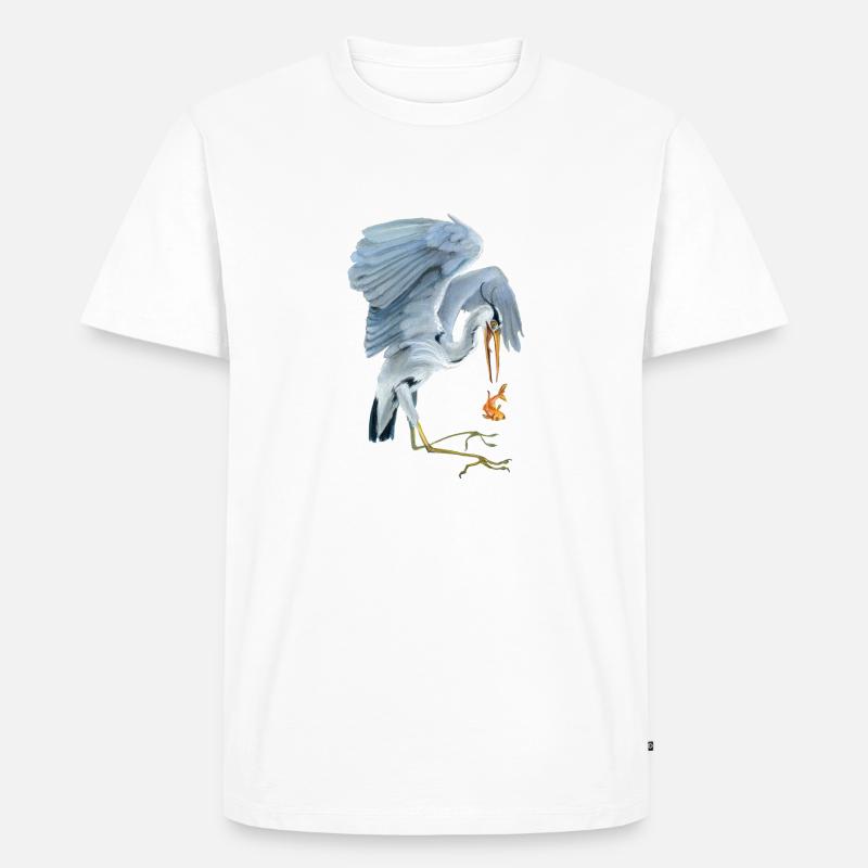 Fischreiher - Männer Premium Bio T-Shirt - Weiß