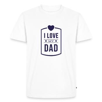 LOVE MY PAPA ENFANTS BÉBÉ PAPA PAPA FÊTE DES PÈRES MÈRE - T-shirt Premium bio Homme - blanc - Devant - Nico (187cm)