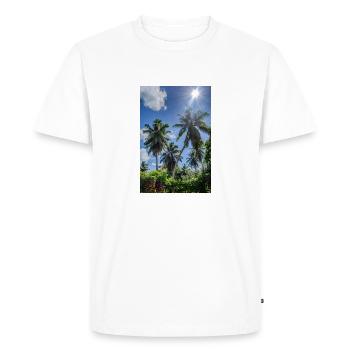 Été Palme Plage Vacances - T-shirt Premium bio Homme - blanc - Devant - Nico (187cm)