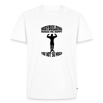 Bodybuilder Fitness Muscle Athlete Strength Training - Men's Premium Organic T-Shirt - white - Front - Nico (187cm)
