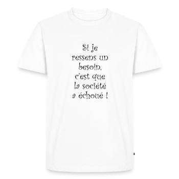 phrase fun - T-shirt Premium bio Homme - blanc - Devant - Nico (187cm)