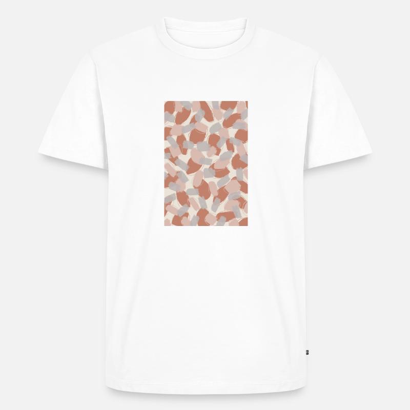 Beige Stokes Pattern - Männer Premium Bio T-Shirt - Weiß
