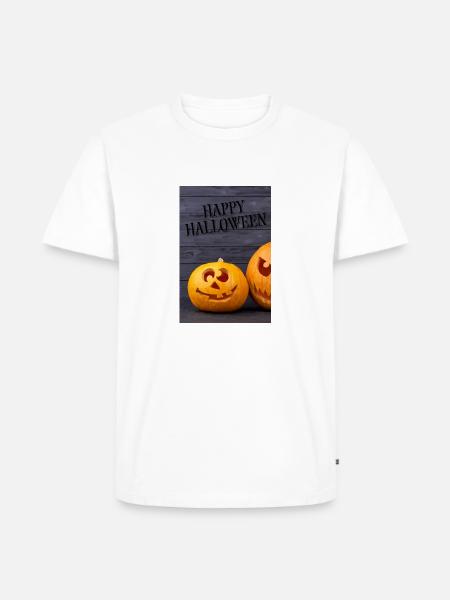 Happy Halloween - Männer Premium Bio T-Shirt - Weiß