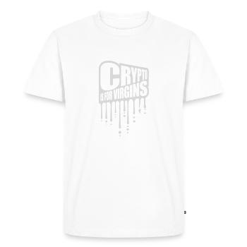 crypto is for virgins - Men's Premium Organic T-Shirt - white - Front - Nico (187cm)