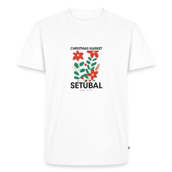 Christmas Market Setubal Poster Portugal 1960 - Men's Premium Organic T-Shirt - white - Front - Nico (187cm)