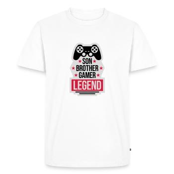 Fils Frère Gamer Légende - T-shirt Premium bio Homme - blanc - Devant - Nico (187cm)