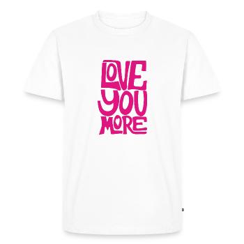 LOVE YOU MORE - Men's Premium Organic T-Shirt - white - Front - Nico (187cm)