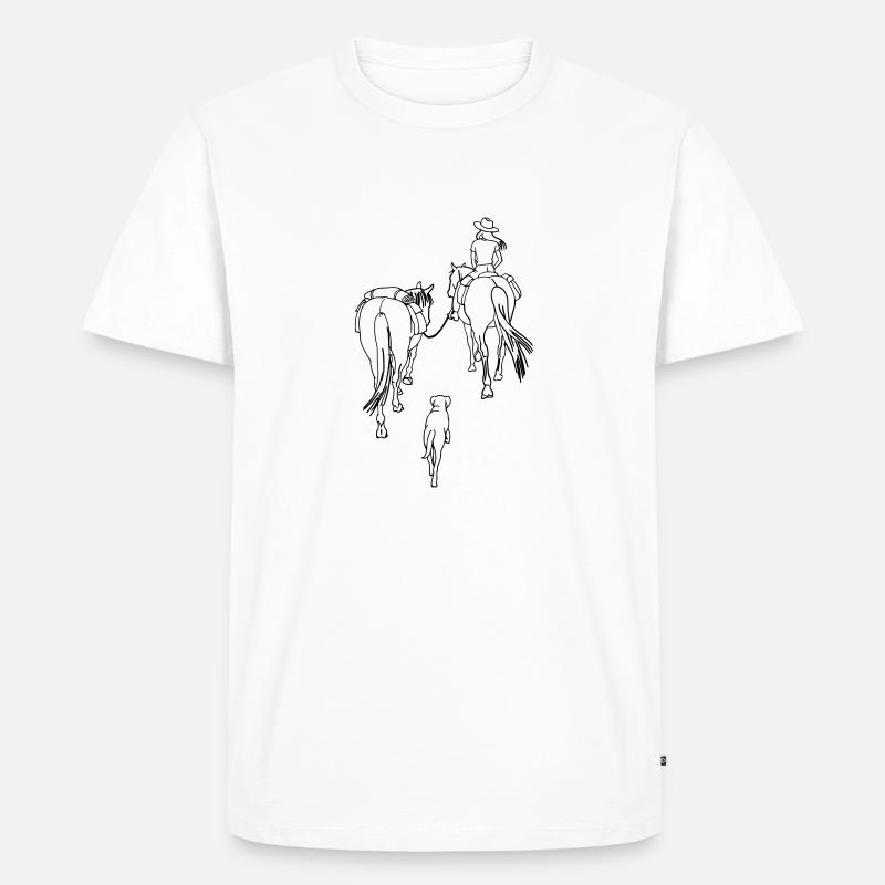 Wanderreiterin hell - Männer Premium Bio T-Shirt - Weiß