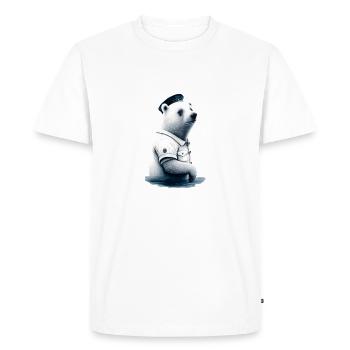 Captain Polar Bear - Men's Premium Organic T-Shirt - white - Front - Nico (187cm)