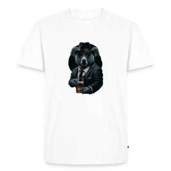 Koala cool avec des lunettes de soleil et de la bière en costume - T-shirt Premium bio Homme - blanc - Devant - Nico (187cm)
