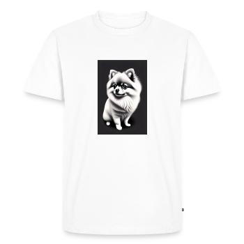 Pomeranian "Black & white" - T-shirt Premium bio Homme - blanc - Devant - Nico (187cm)
