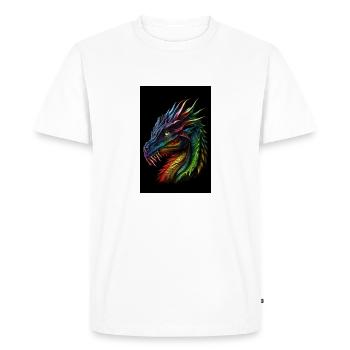 dragon arc en ciel - T-shirt Premium bio Homme - blanc - Devant - Nico (187cm)