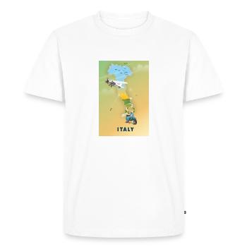 Carte de voyage Italie - T-shirt Premium bio Homme - blanc - Devant - Nico (187cm)