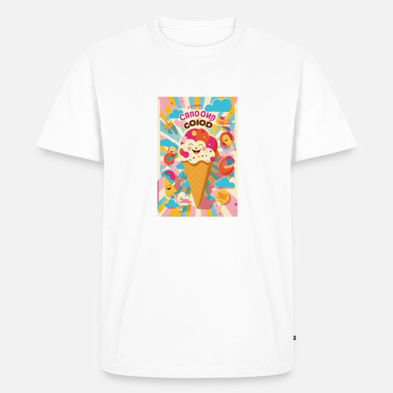 Eiscreme-Stil - Männer Premium Bio T-Shirt - Weiß