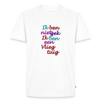 Je ne suis pas fou, je suis un avion - T-shirt Premium bio Homme - blanc - Devant - Nico (187cm)