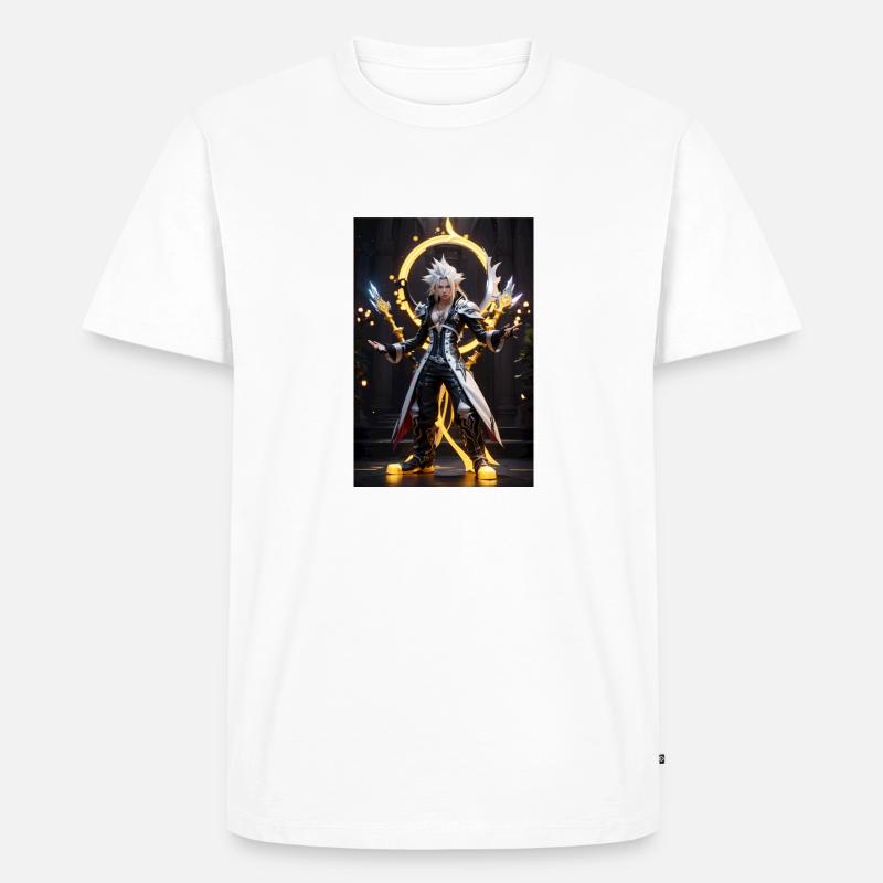 AI 3D Version 8 - Männer Premium Bio T-Shirt - Weiß