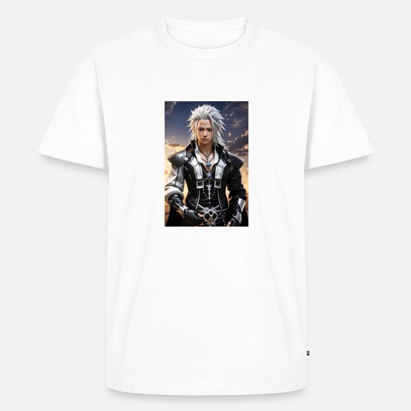 AI 3D Version 34 - Männer Premium Bio T-Shirt - Weiß