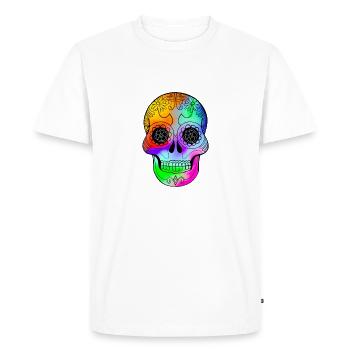 Unity skull - Men's Premium Organic T-Shirt - white - Front - Nico (187cm)