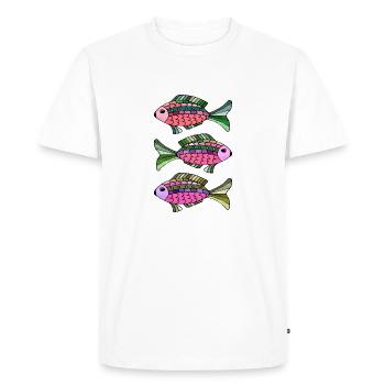 Poissons - T-shirt Premium bio Homme - blanc - Devant - Nico (187cm)