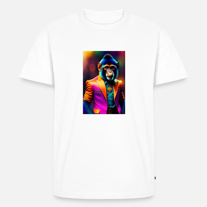 Tanz Affe - Männer Premium Bio T-Shirt - Weiß