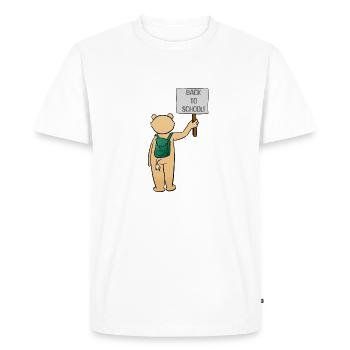 Retour à l’école - T-shirt Premium bio Homme - blanc - Devant - Nico (187cm)