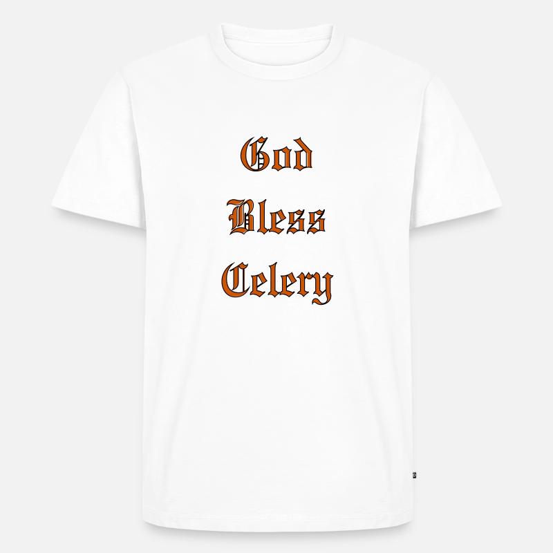 GodBlessCelery - Männer Premium Bio T-Shirt - Weiß