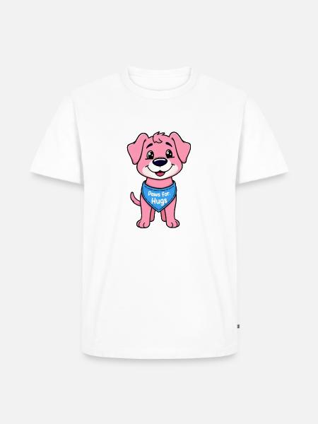 Entzückender rosa Welpe stehend - Männer Premium Bio T-Shirt - Weiß