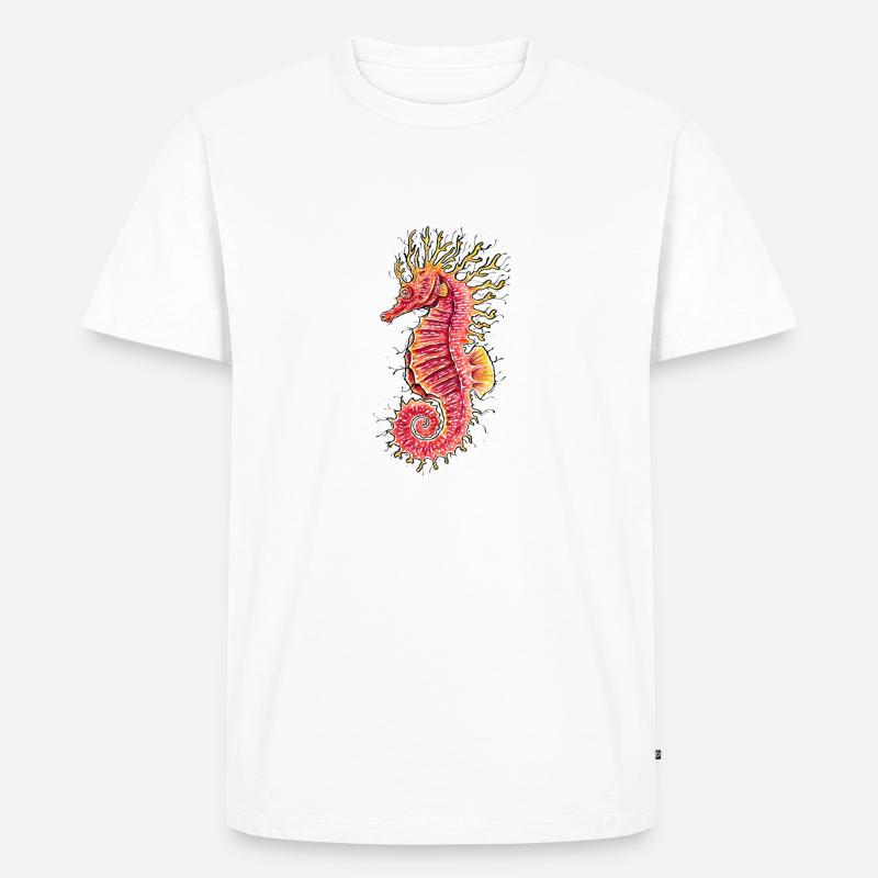 Seepferdchen - Männer Premium Bio T-Shirt - Weiß