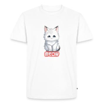 Meow! Cute Kitten for Clothing & Accessories - Men's Premium Organic T-Shirt - white - Front - Nico (187cm)