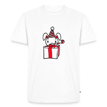 Lapin Anniversaire Années Vieux Cadeau Serviette Chapeau de fête - T-shirt Premium bio Homme - blanc - Devant - Nico (187cm)