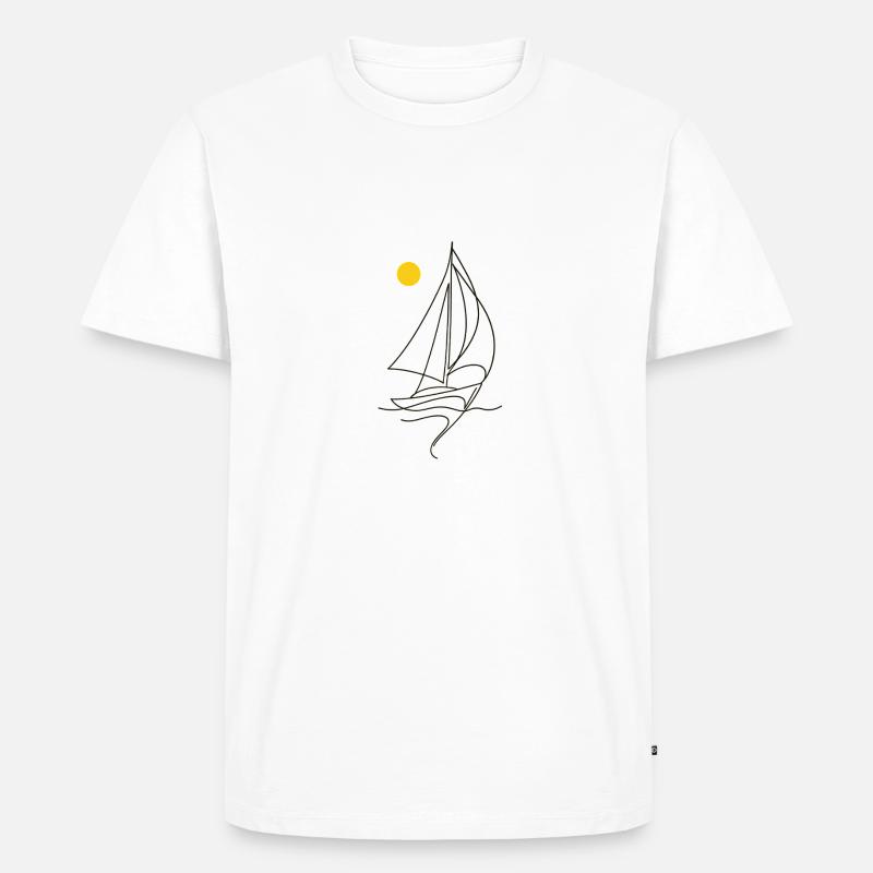 Segelboot - Männer Premium Bio T-Shirt - Weiß