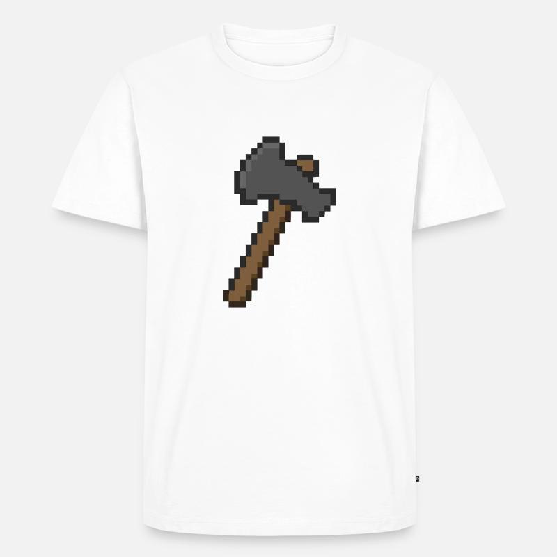 axt pixel - Männer Premium Bio T-Shirt - Weiß