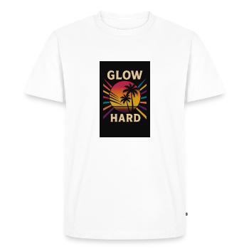 QEDSW GLOW HARD - Men's Premium Organic T-Shirt - white - Front - Nico (187cm)
