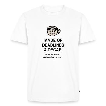 Dates limites et décaféiné - T-shirt Premium bio Homme - blanc - Devant - Nico (187cm)