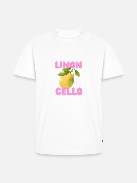 LIMON CELLO - Männer Premium Bio T-Shirt - Weiß
