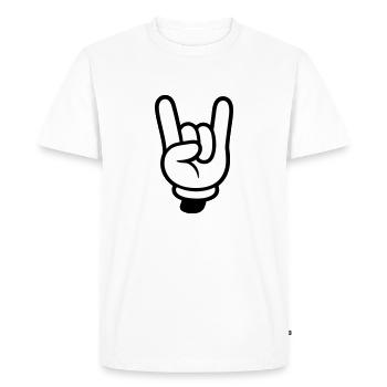 Party Hand Comic - Men's Premium Organic T-Shirt - white - Front - Nico (187cm)