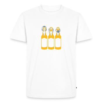 3 Bierflaschen / 3 beer bottles (c, 3c) - Men's Premium Organic T-Shirt - white - Front - Nico (187cm)