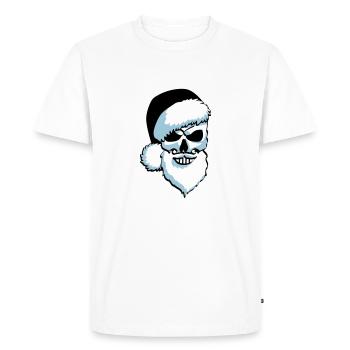 Crâne Père Noël - T-shirt Premium bio Homme - blanc - Devant - Nico (187cm)