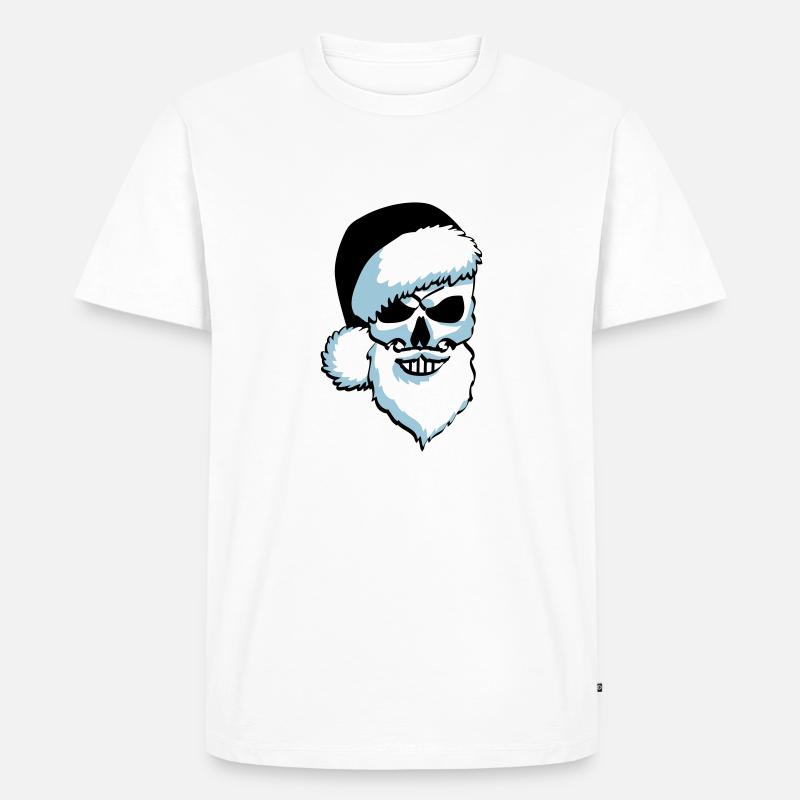 Totenschädel Weihnachtsmann - Männer Premium Bio T-Shirt - Weiß
