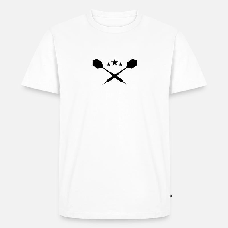 Dart Pfeile - einfarbig - Männer Premium Bio T-Shirt - Weiß