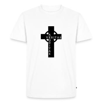 Cross out of the bloody path of God - Men's Premium Organic T-Shirt - white - Front - Nico (187cm)