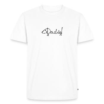 Teckel lettrage Picasso - T-shirt Premium bio Homme - blanc - Devant - Nico (187cm)
