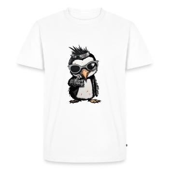 Cool Punk Rock Pingouin Adorable Animal - T-shirt Premium bio Homme - blanc - Devant - Nico (187cm)