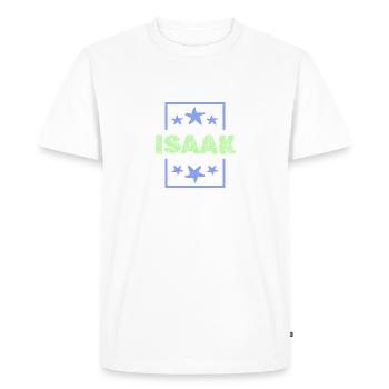 Boy name Isaac - Men's Premium Organic T-Shirt - white - Front - Nico (187cm)