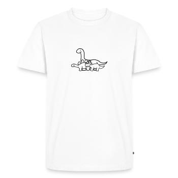 stegosaurus à long cou 3 amis équipe couple tricér - T-shirt Premium bio Homme - blanc - Devant - Nico (187cm)