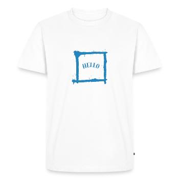 Salutation Minimaliste - T-shirt Premium bio Homme - blanc - Devant - Nico (187cm)